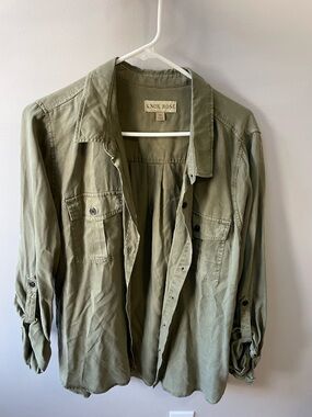Knox Rose Olive Utility Button Up Shirt